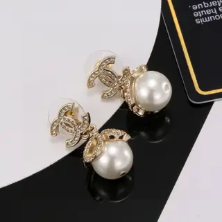 Chanel Classic Double C Pearl Earrings