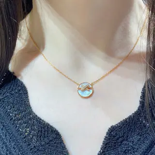 Chaumet cross round mother-of-pearl necklace