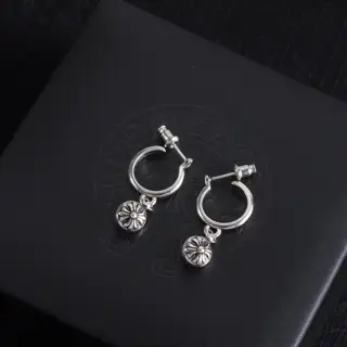 Chrome Hearts cross flower ball earrings