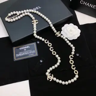 Chanel sweater chain long chain Necklace