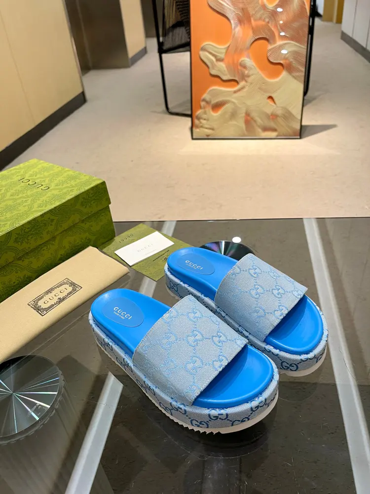 Gucci’s latest limited edition thick-soled slippers