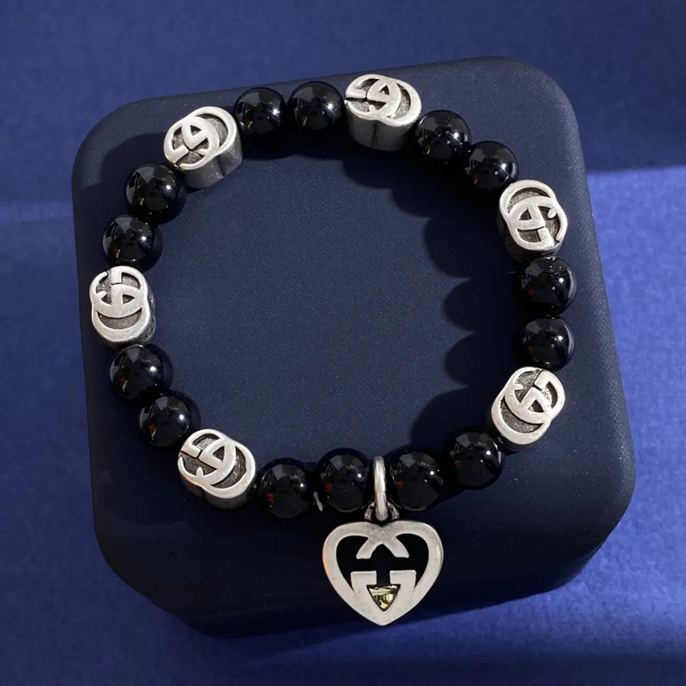 Gucci fashion retro metal glossy interlocking double G letters Bracelet