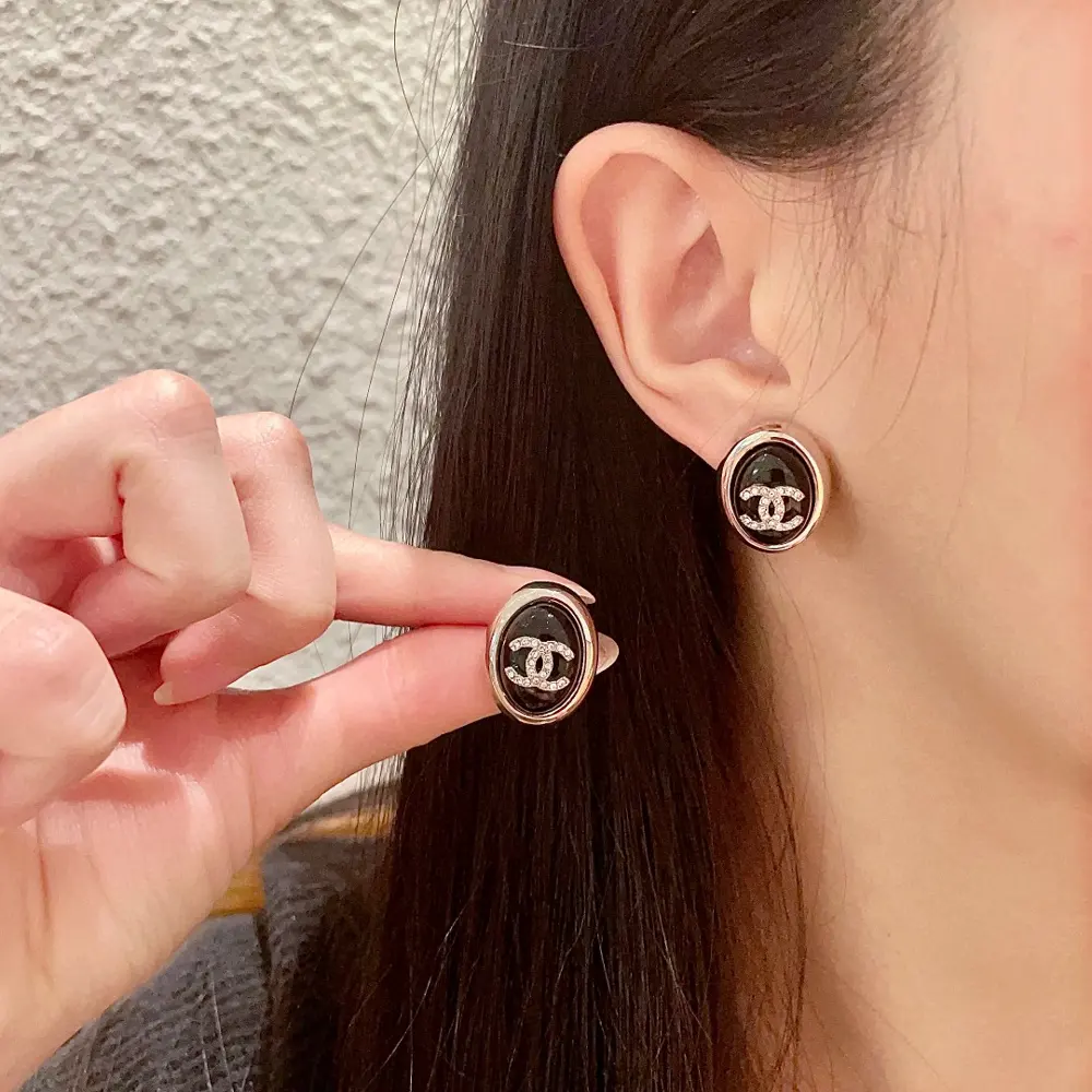 CHANEL Double C diamond earrings