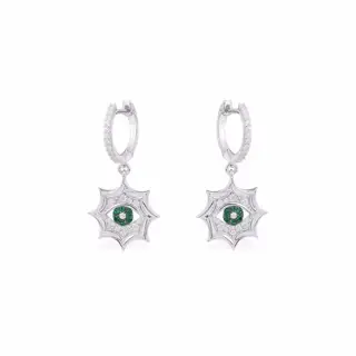 Apm monaco evil-repelling eye sun circle silver earrings for women