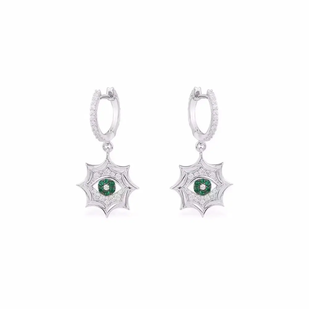Apm monaco evil-repelling eye sun circle silver earrings for women