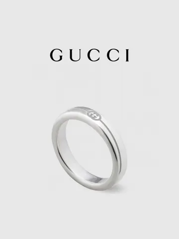 Gucci Twill Interlocking Double G Narrow Ring 4 M Size 6-11