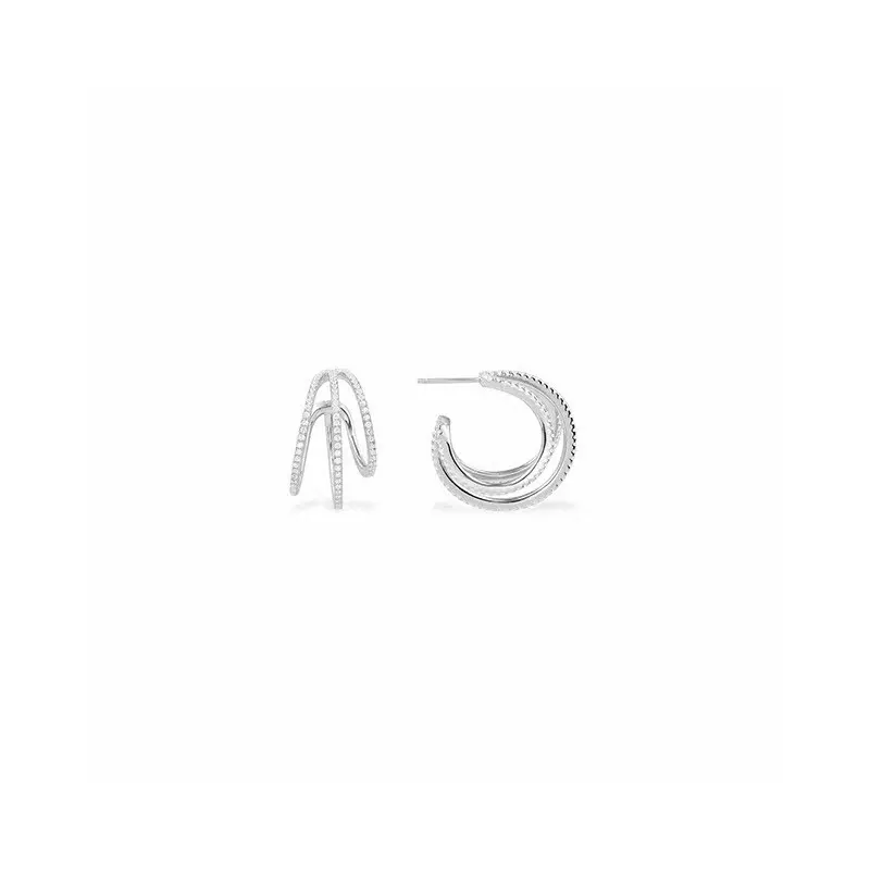 Apm monaco three-ring earrings exude elegance and charm
