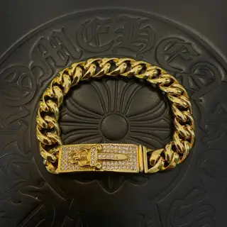 Chrome Hearts Classic Twisted Polished Sword Diamond Bracelet