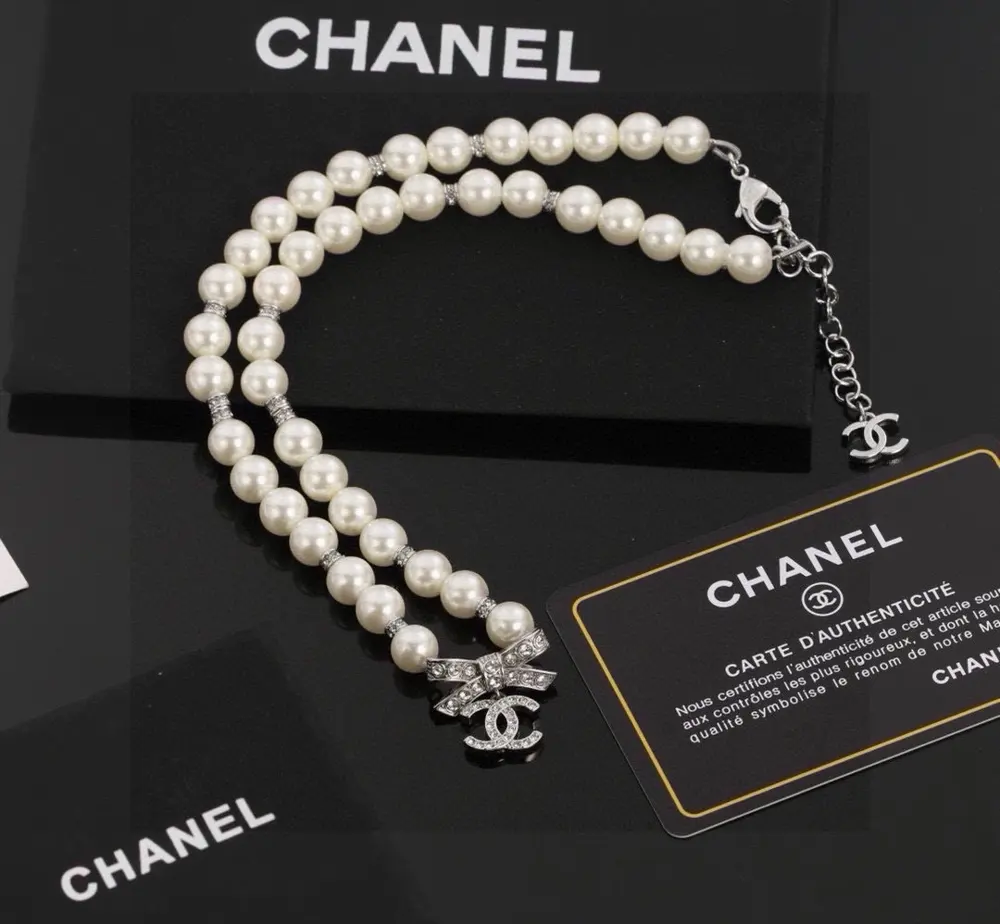 Chanel 100th Anniversary Pearl Necklace and Clavicle Chain