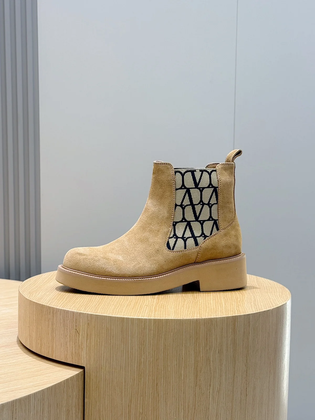 Valentino Men’s V Logo Leather and Naked Boots