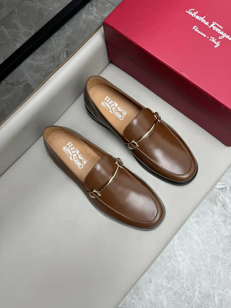 Salvatore Ferragamo men’s business casual leather shoes with leather soles|Imported suede