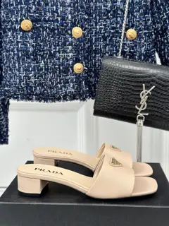 Prada triangle logo slippers series