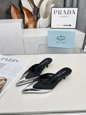 Prada silk material with TPU Mule series spring and summer single shoes and sandals series