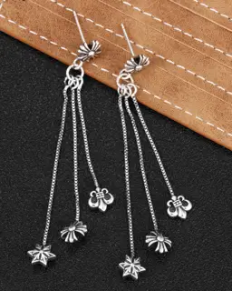 Chrome Hearts Cross Multi-element Tassel Earrings