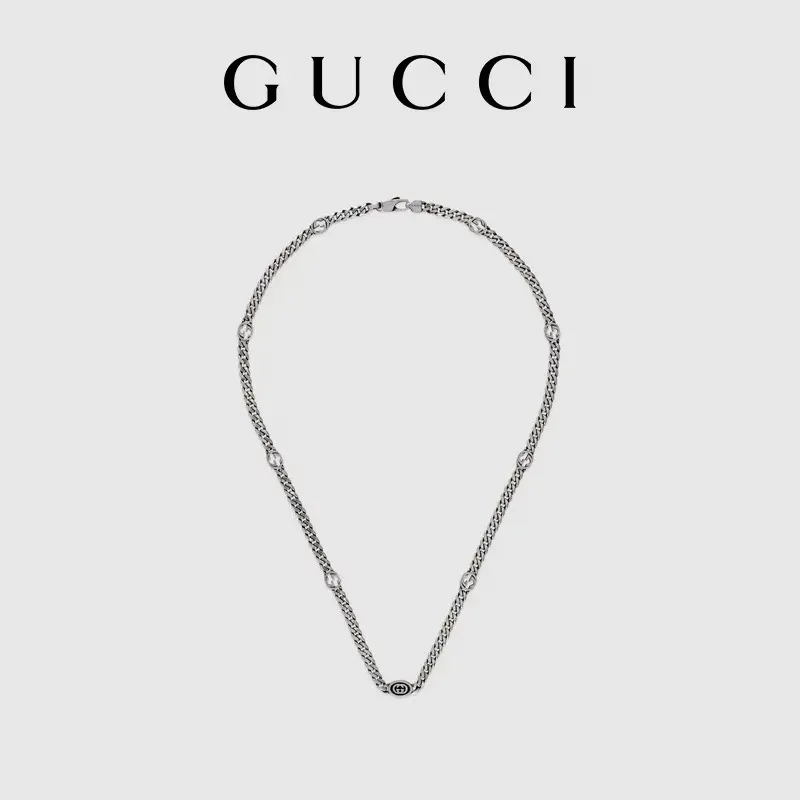 GUCCI Interlocking Double G Thin Necklace for Women and Men