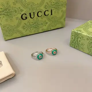 Gucci Interlocking series 18K gold ring Size 13-25