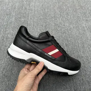 Bally Calfskin Contrast Stripe Strap Casual Sneaker