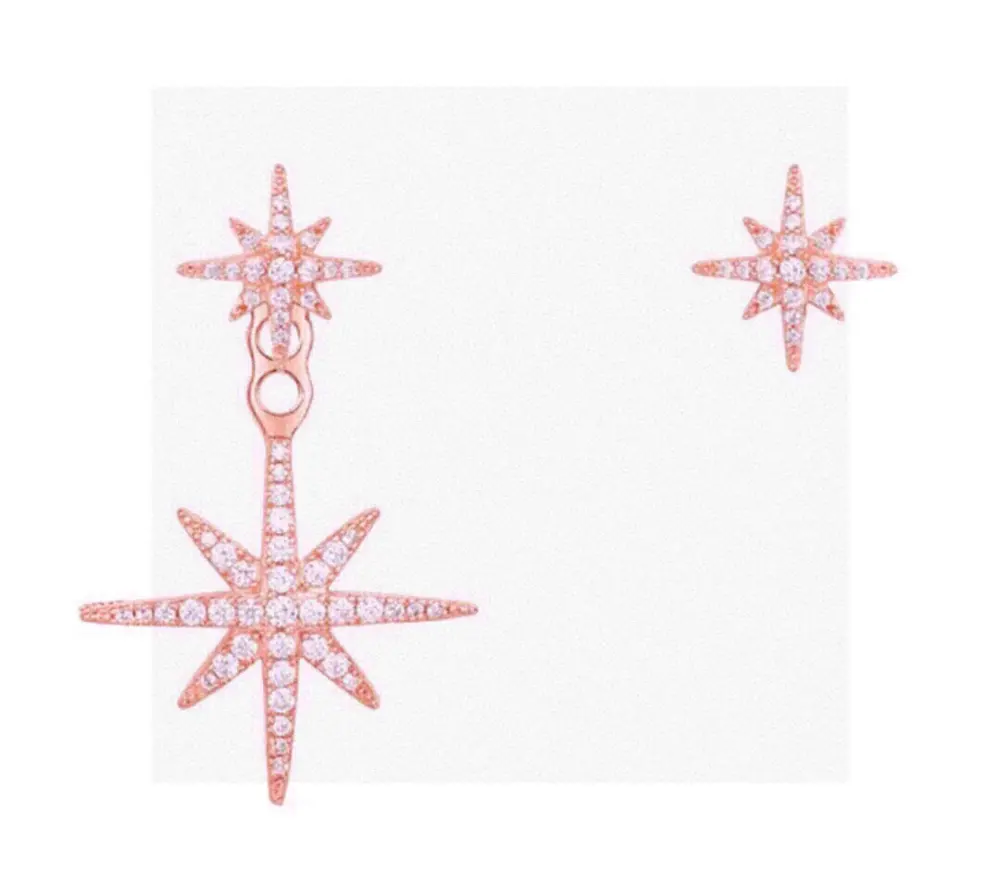 Apm monaco sterling silver asymmetrical meteor earrings with crystal diamonds