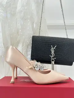 Roger Vivier pointed rhinestone Mary Jane high heels