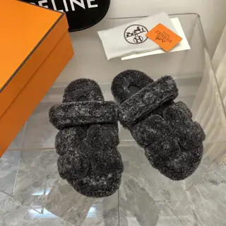 Hermès Fur Slippers
