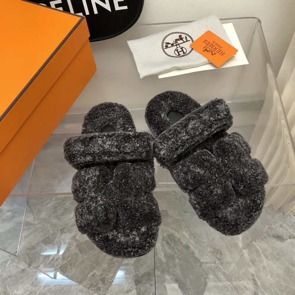 Hermès Fur Slippers