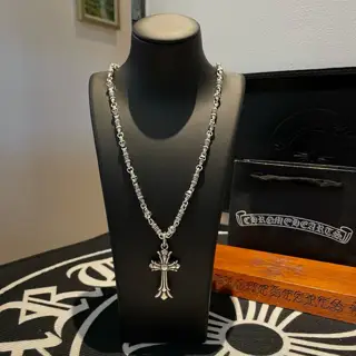 Chrome Hearts Classic Vintage Skull Necklace Cross Pendant