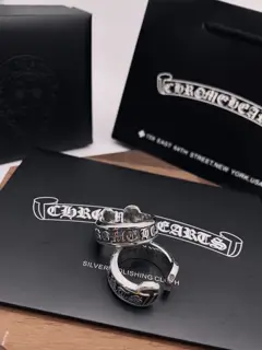 Chrome Hearts scroll letter ring