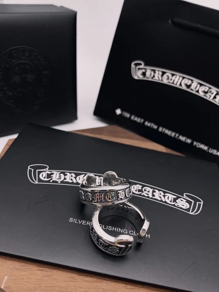Chrome Hearts scroll letter ring