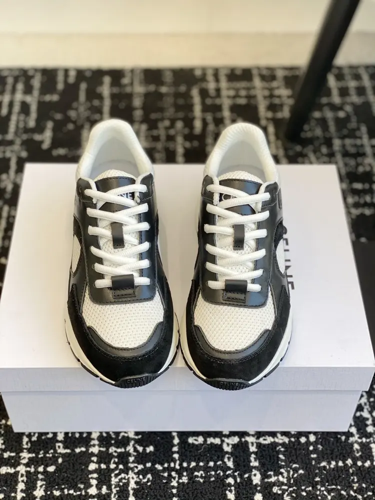 Celine RUNNER CR-03 sneakers with CELINE logo on tongue and back. CR-03 printed on the side