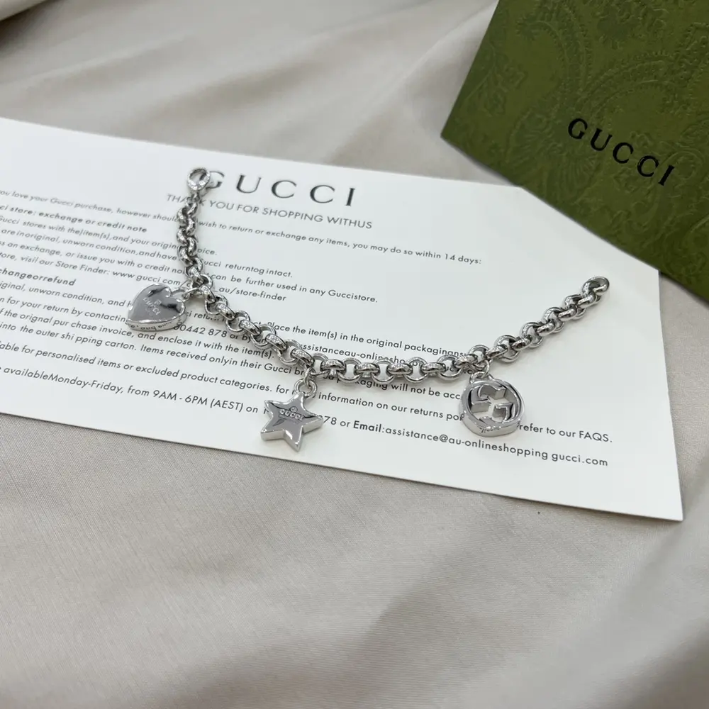Gucci Double G Star Heart Bracelet