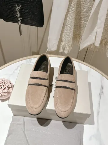 Brunello Cucinelli flat shoes Material: imported cowhide/lambskin handmade string beads