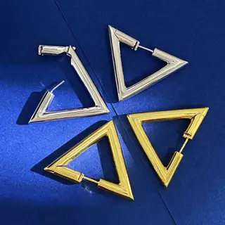 Valentino glossy hollow triangle earrings