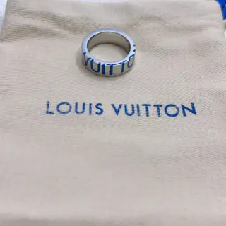 Louis Vuitton blue lettering logo ring