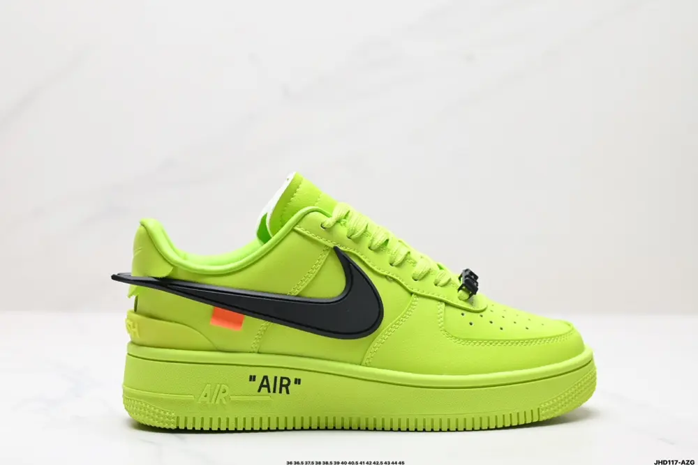 OFF-WHITE x Nike Air Force 1 OW joint Air Force One Lemon Yellow/All Black color scheme The DV3464-002
