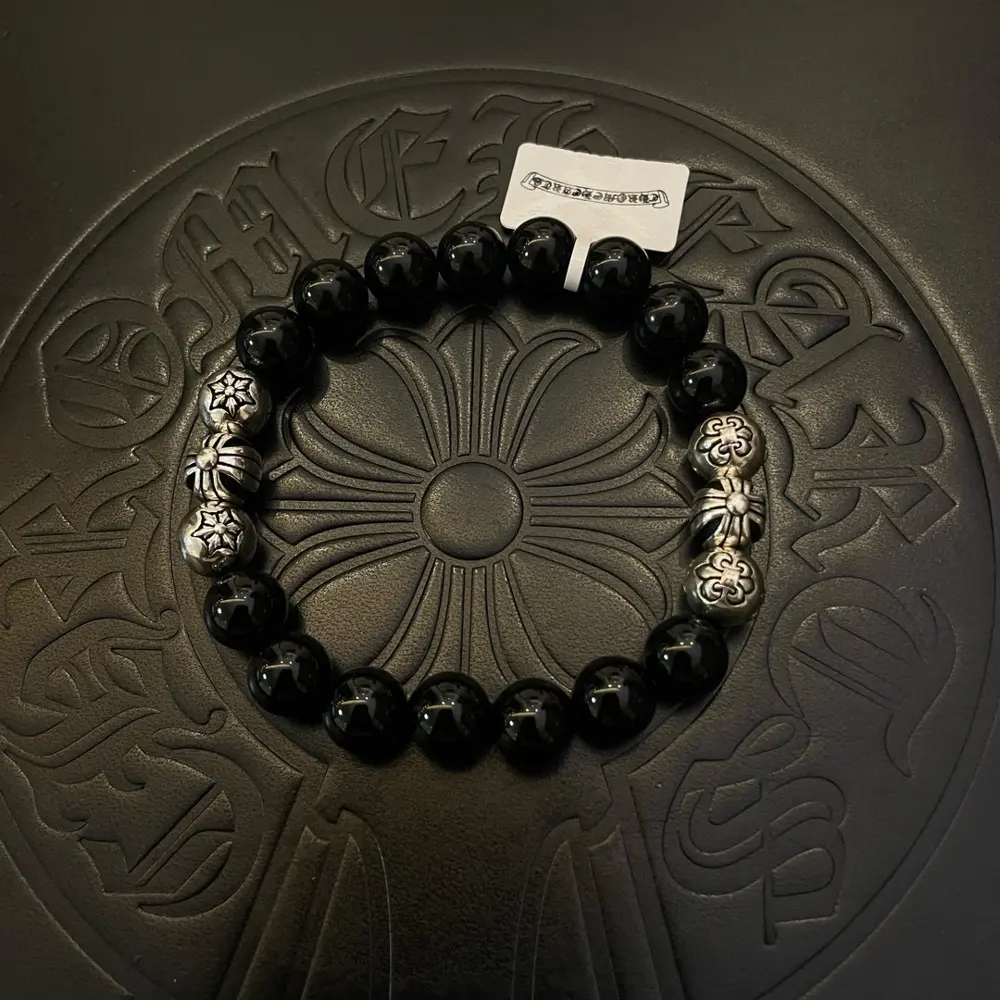 Chrome Hearts Classic Retro Multi-element Black Agate Bracelet