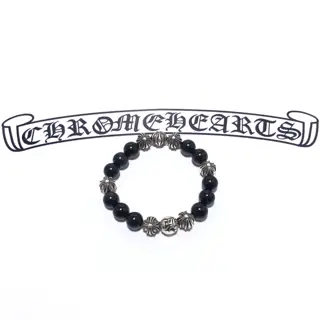 Chrome Hearts 8 silver obsidian bracelet