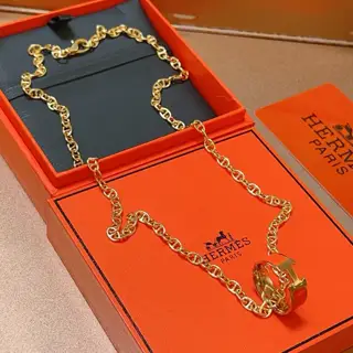 HERMES necklace H disc series jewelry imported custom. High-end chain classic match new