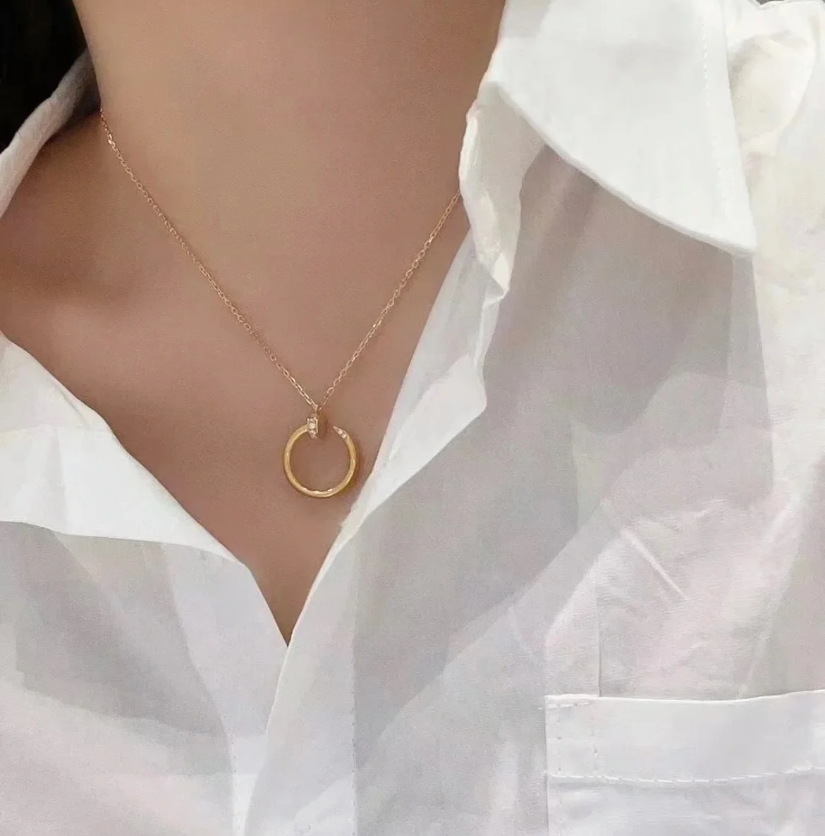 Cartier full diamond nail necklace classic work