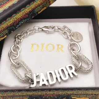 DIOR original new product silver JADI0R logo necklace with stars High-end quality