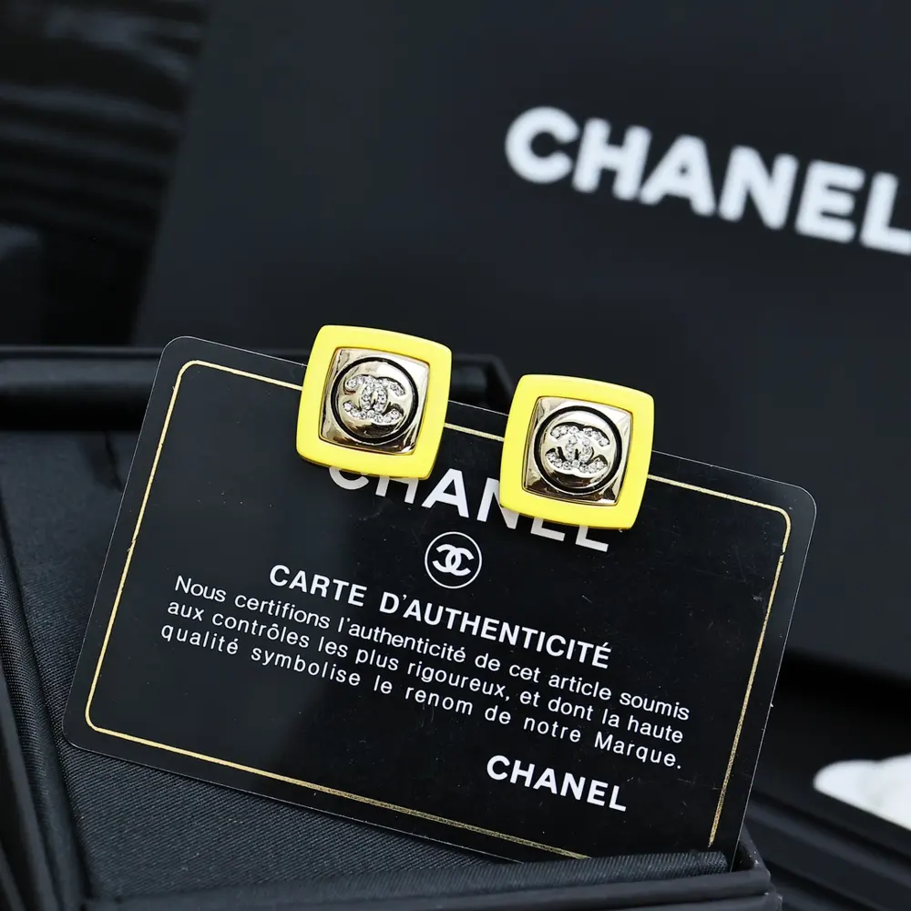 Chanel Sweet Candy Color Square Acrylic Earrings