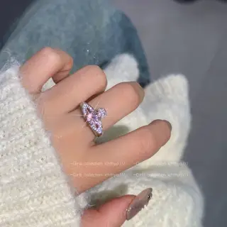 Vivienne Westwood Valentine’s Day Limited Edition Pink Diamond Zircon Saturn Open Ring