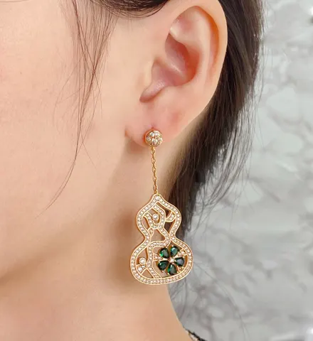 Qeelin Kirin Lace Gourd Earrings