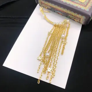 DIOR original new product star pearl tassel earrings high-end quality