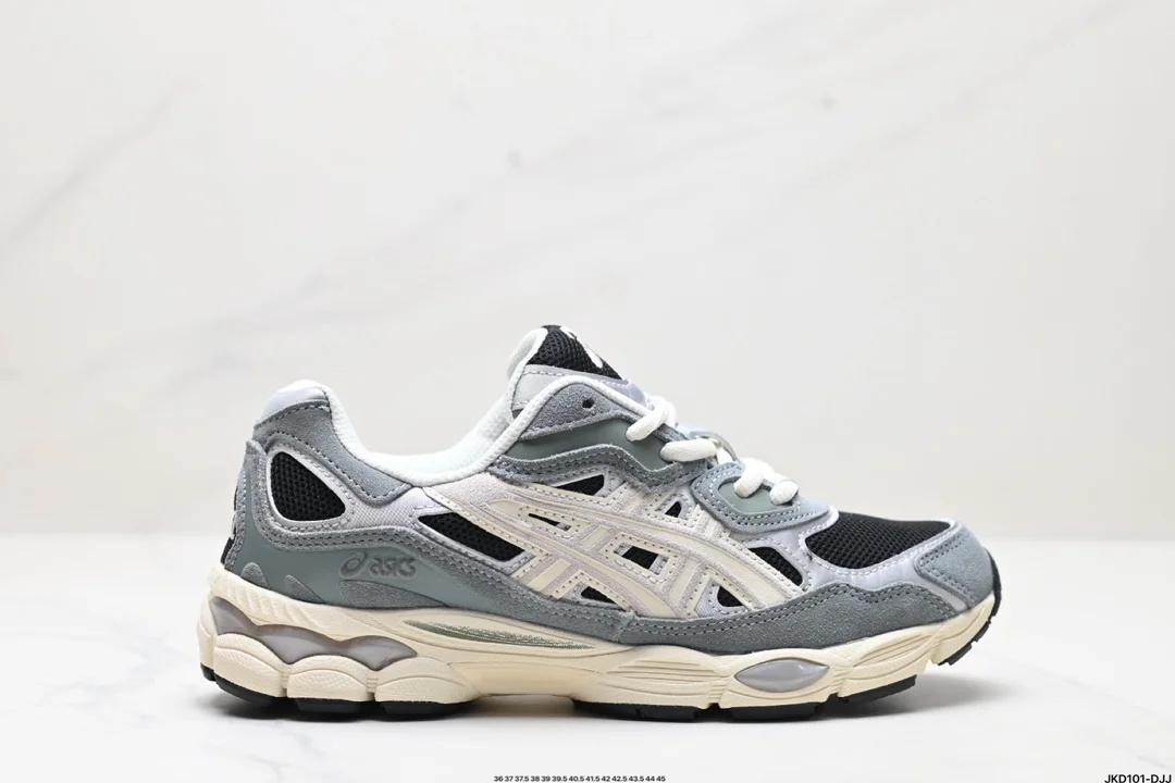 ASICS GEL-NYC breathable mesh upper with some synthetic leather material uses new AHAR+ 1203A383-002