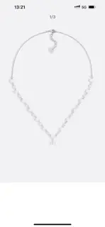 Dior single layer pearl crystal CD necklace