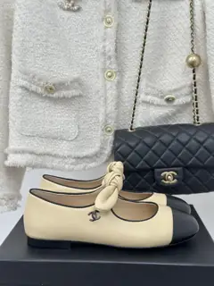 Chanel Double C Colorblock Bowknot Mary Jane Shoes