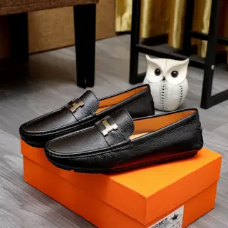 Hermès classic slip-on shoes 1:1 mold opening Original quality Using imported cowhide
