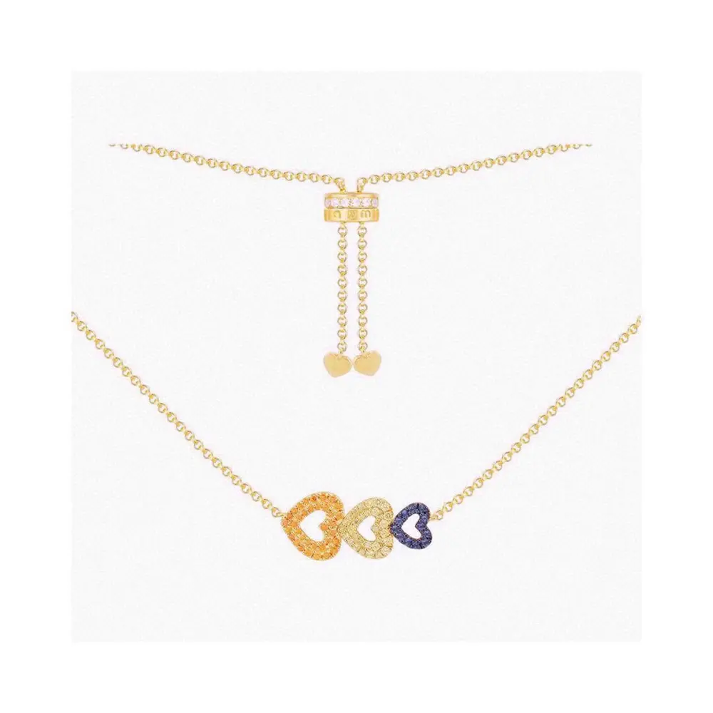 Apm monaco New colorful love necklace for women Three-heart necklace