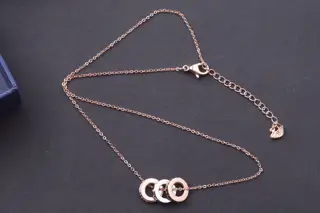 Swarovski three-ring detachable lucky bead necklace