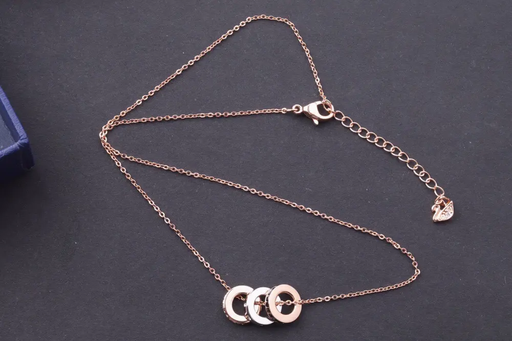 Swarovski three-ring detachable lucky bead necklace